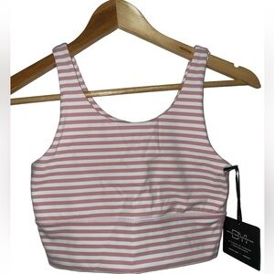 DYI dusty pink white stripes size S Kickstart stripe rose half moon cutout back